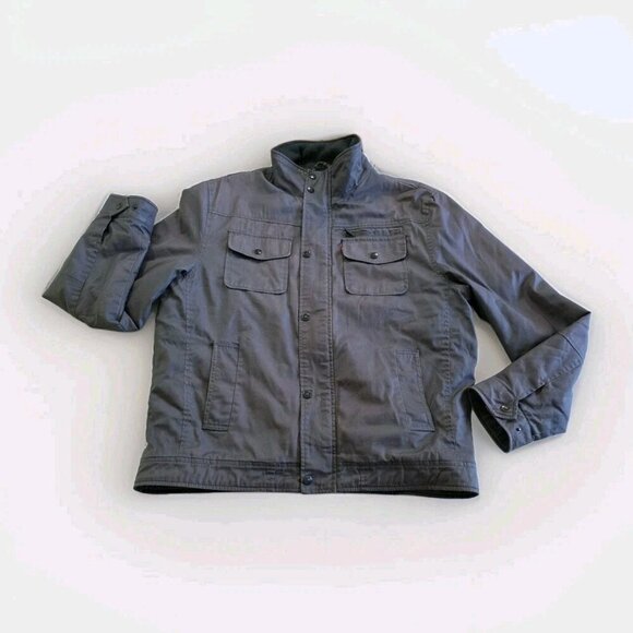 Levi's Trucker  Jacket Men XL Gray Waxed Denim Sherpa Lined Pockets Western FLAW - Picture 8 of 16
